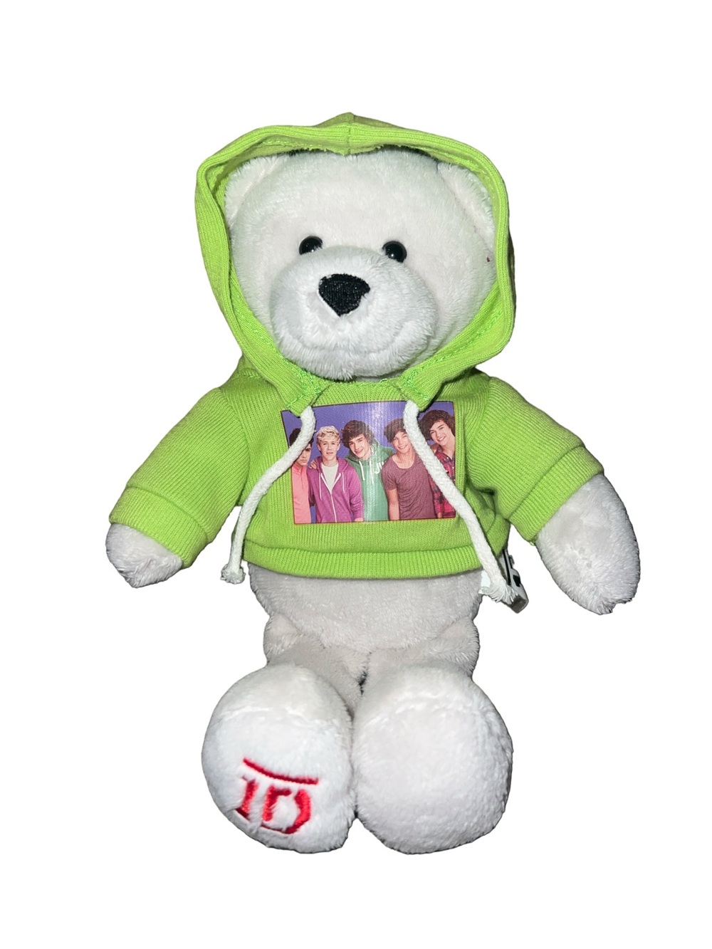 One Direction 1D Band Members 9.5” Teddy Bear Plush Green Hoodie Rare 2012